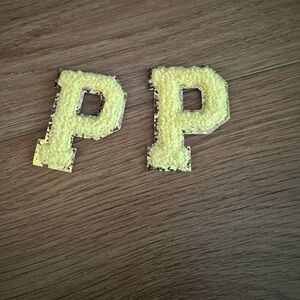 Yellow Embroidered Letter P Patches